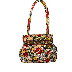 Vintage Vera Bradley Floral Carpet Bag Purse Kisslock Closure Boho Preppy Classy